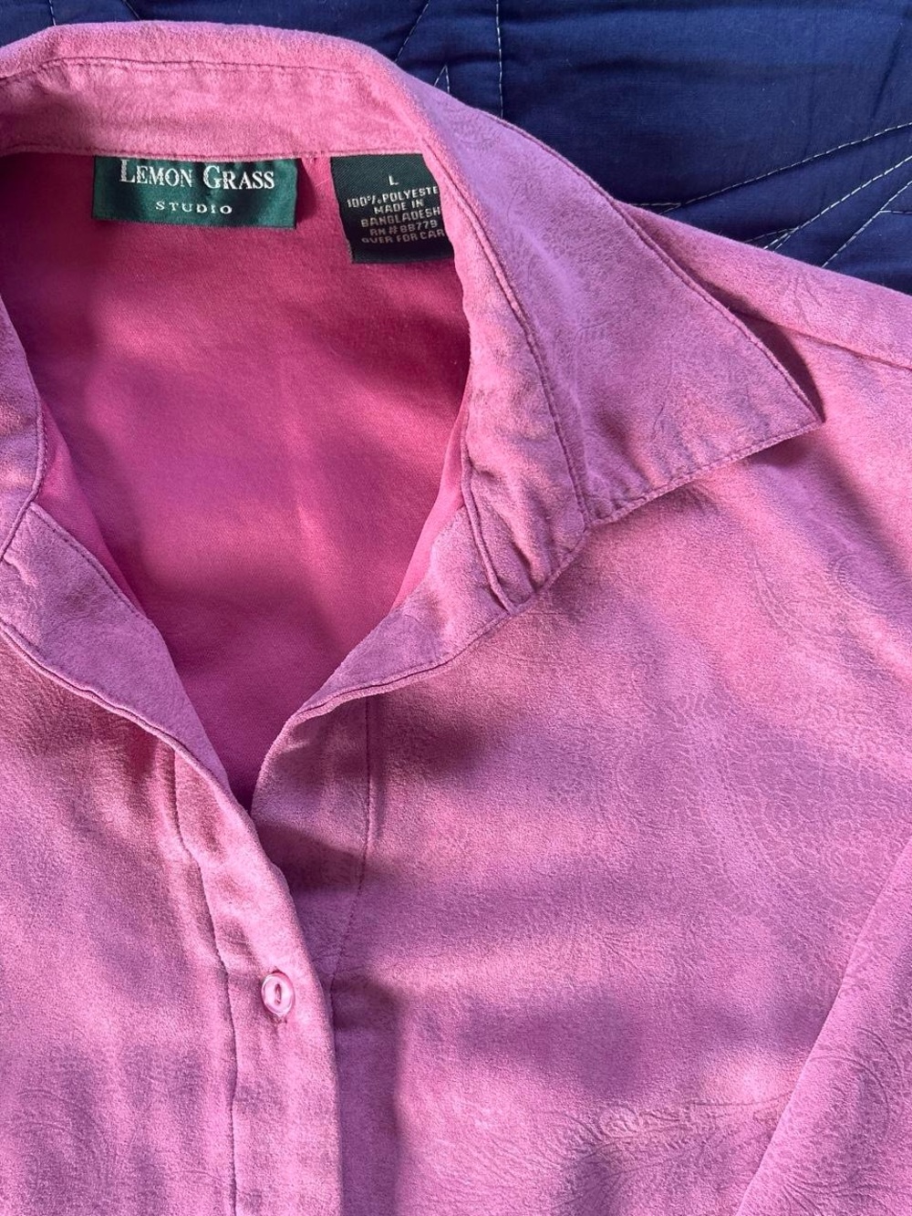 Women's Pink Button-Up Blouse